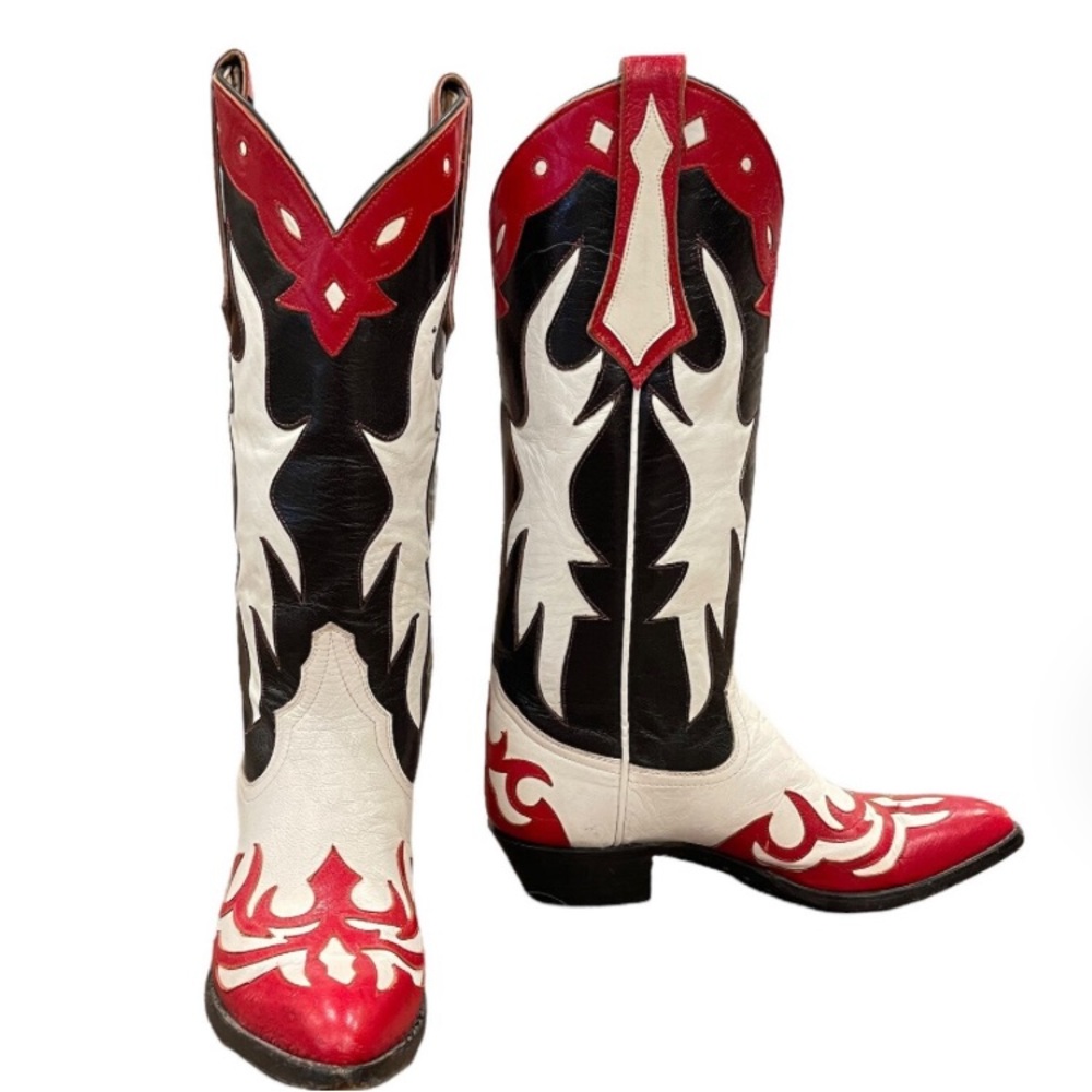 Size 8 B - Larry Mahan Womens Vintage Cowboy Western Boots | Cowgirl - Picture 2 of 8
